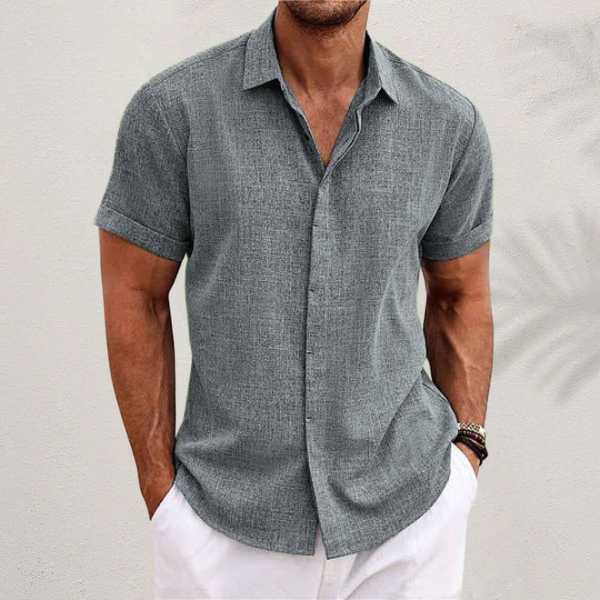 Breezy Cotton-Linen Blend Short-Sleeved Shirt