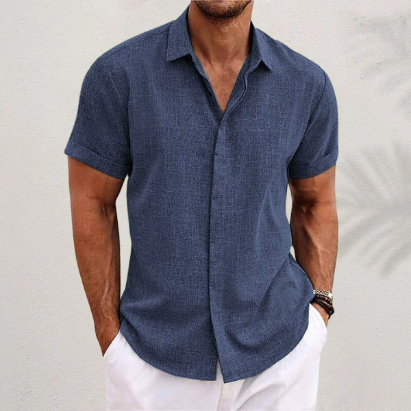 Breezy Cotton-Linen Blend Short-Sleeved Shirt