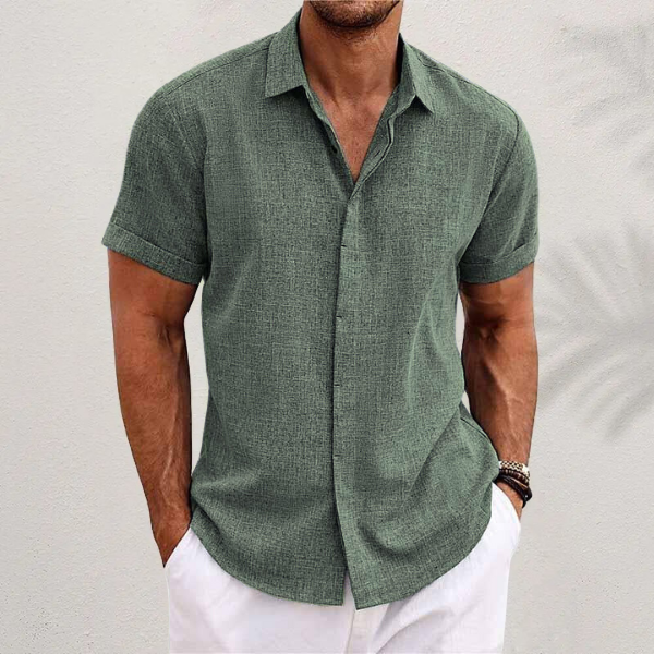 Breezy Cotton-Linen Blend Short-Sleeved Shirt