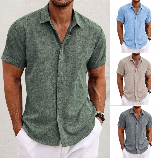 Breezy Cotton-Linen Blend Short-Sleeved Shirt