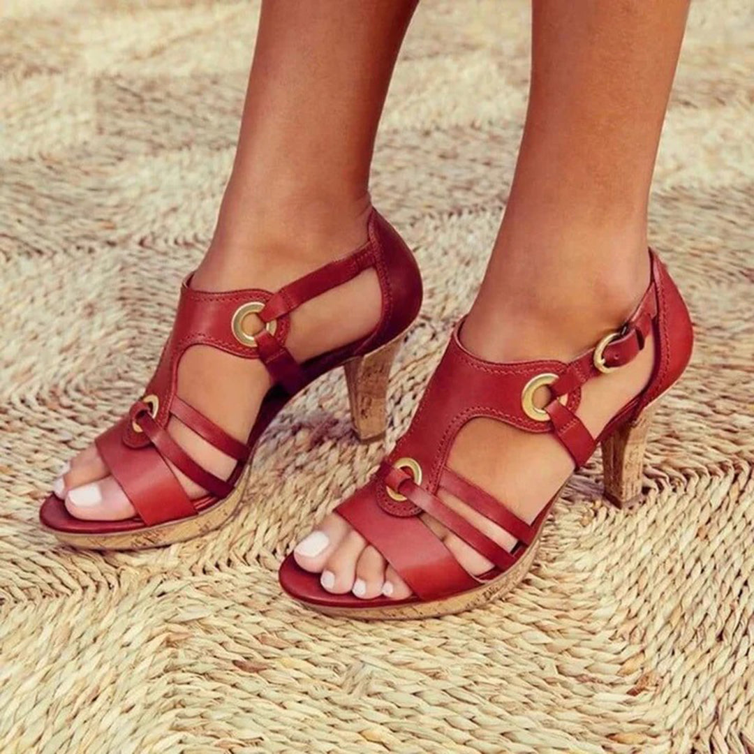 Comfortable sandals with a high heel