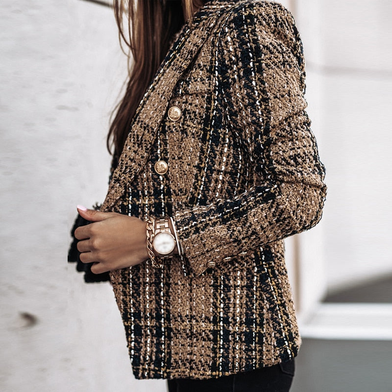 Chic Veste à Carreaux pour Femmes au Design Polyvalent