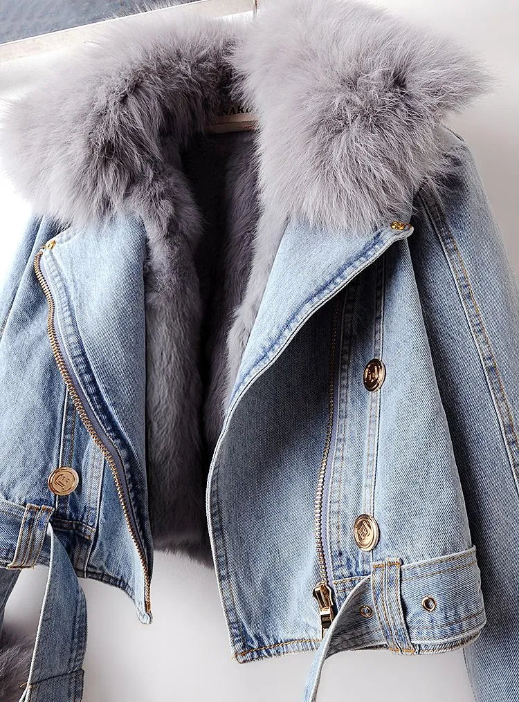 Elegance Denim & Fur Jacket