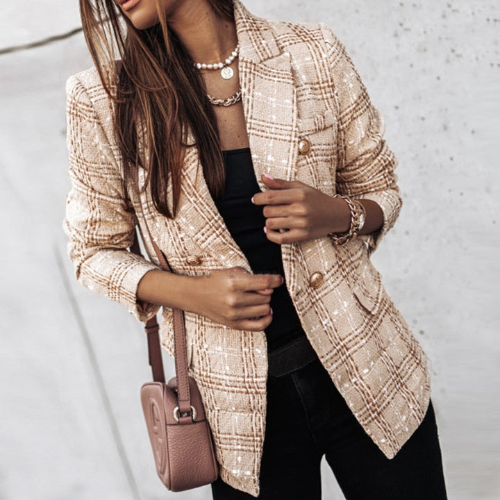 Chic Veste à Carreaux pour Femmes au Design Polyvalent