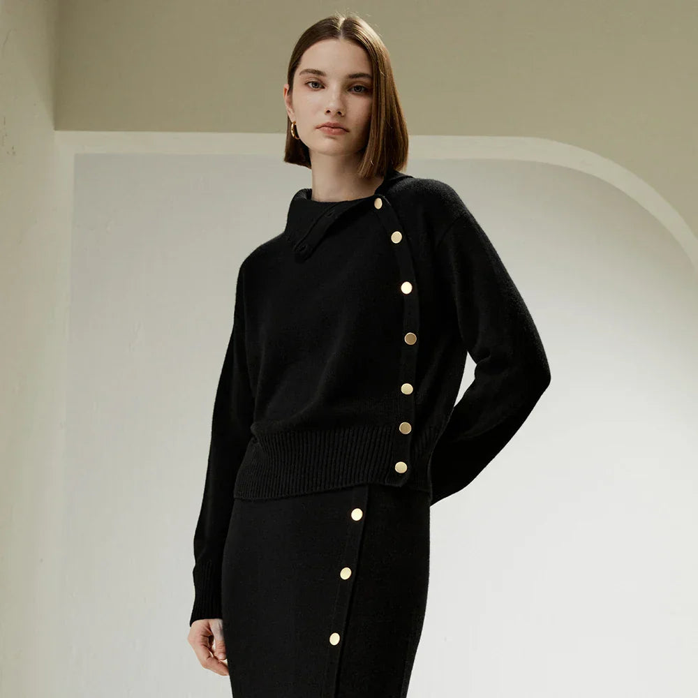 Sophie - Asymmetrische Knopensweater Voor Vrouwen