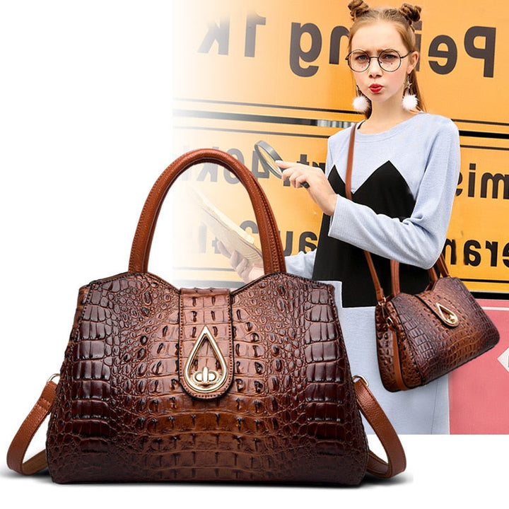 Ladies luxury handbag with brand flair