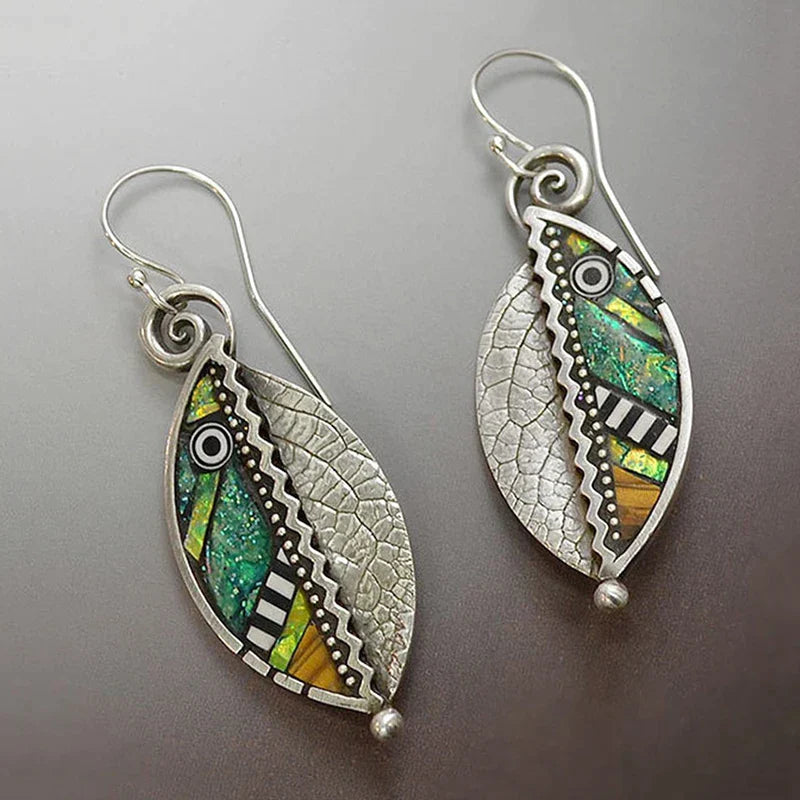 Flower dangle earrings with petal details