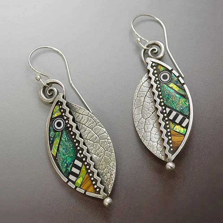 Flower dangle earrings with petal details