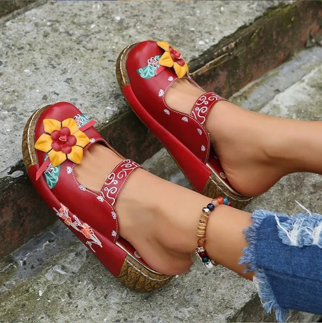 Elegant 3D flower sandals ladies