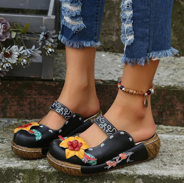 Elegant 3D flower sandals ladies