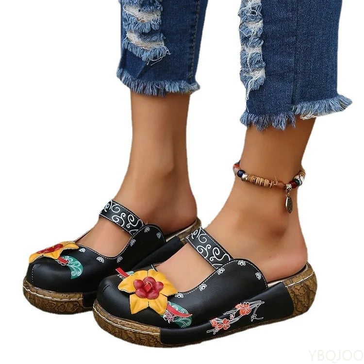 Elegant 3D flower sandals ladies