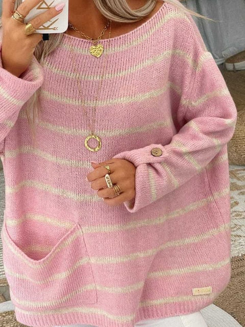 Noor Gestreepte Oversized Trui