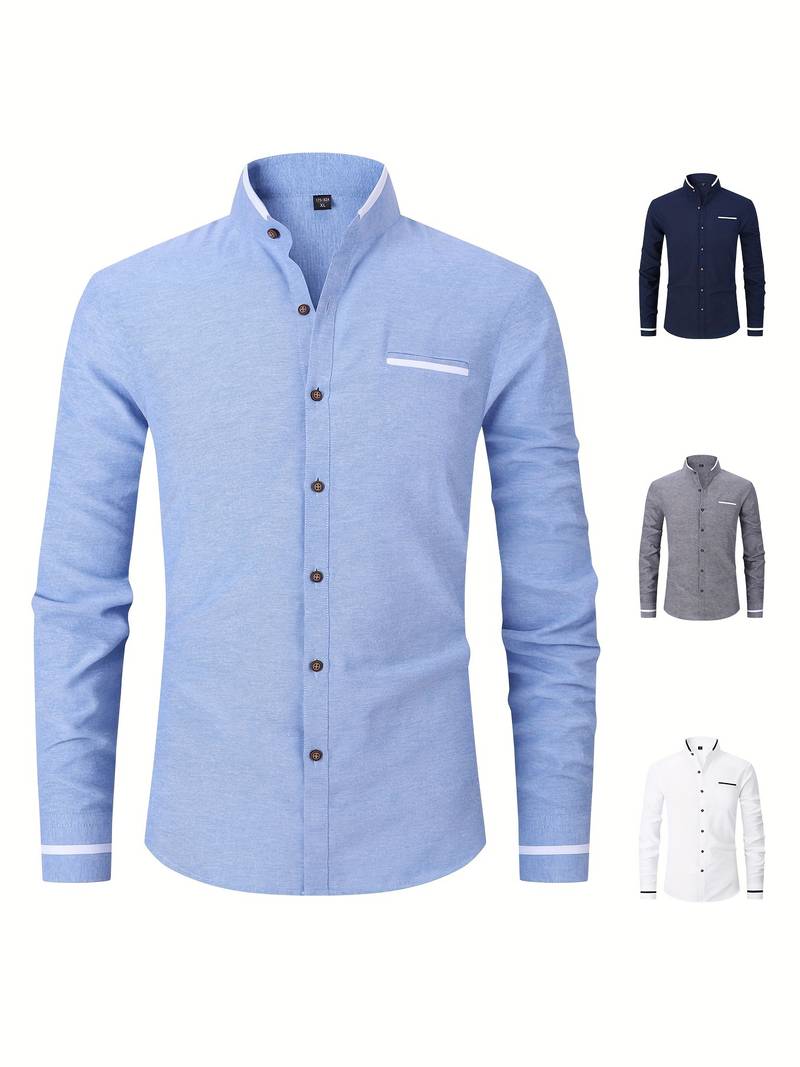 Stylish Long-Sleeve Collar Shirt for Men