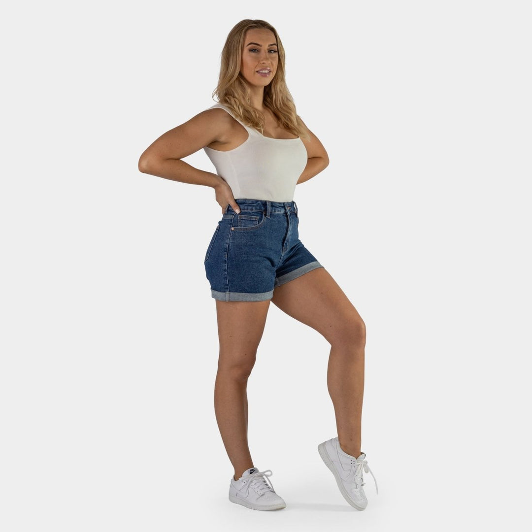 Stylish Dark Blue Impact Classic Denim Shorts