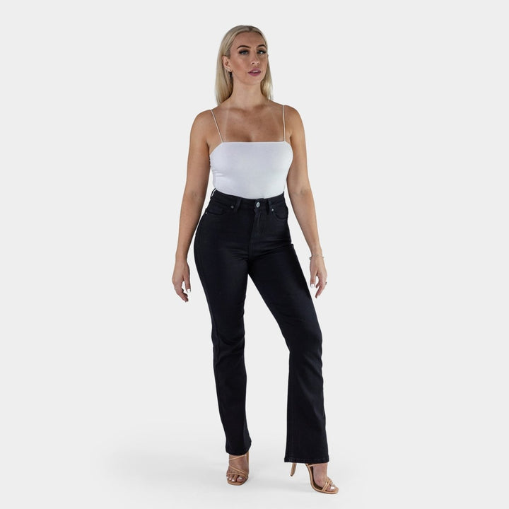 Stylish Black Impact Flare Fit Jeans for a Flattering Silhouette