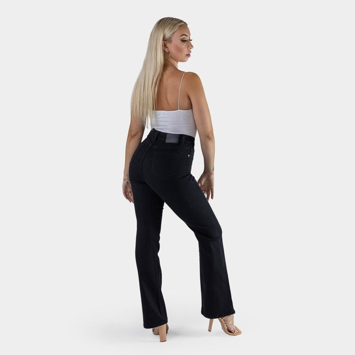 Stylish Black Impact Flare Fit Jeans for a Flattering Silhouette