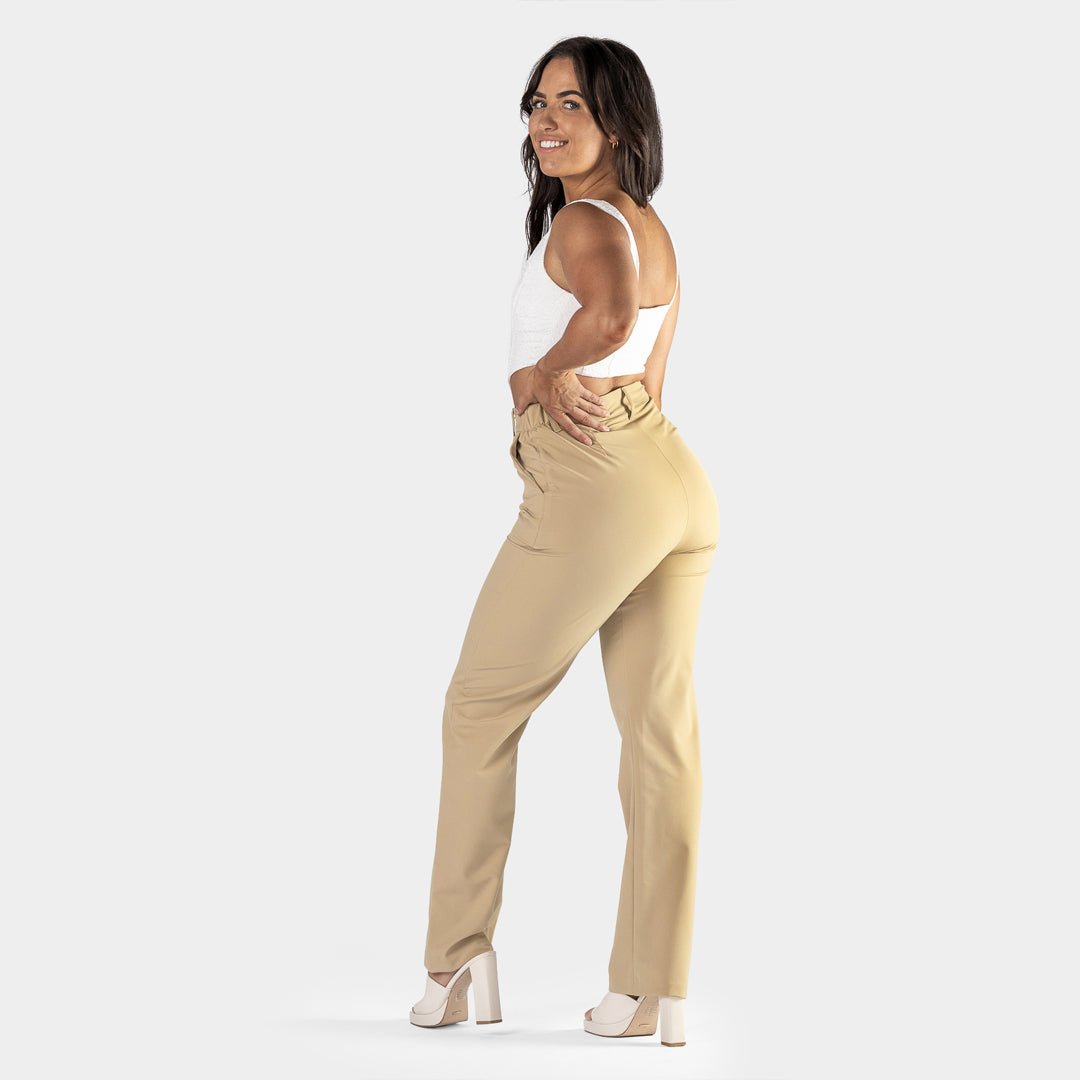 Chic Beige Straight Leg Pants for Effortless Style