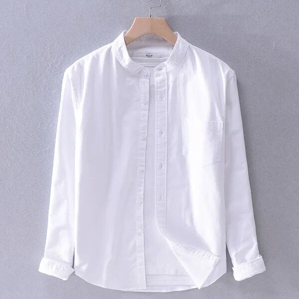 Stylish Long Sleeve Shirt for Men with Turn-up Collar and Convenient Pocket