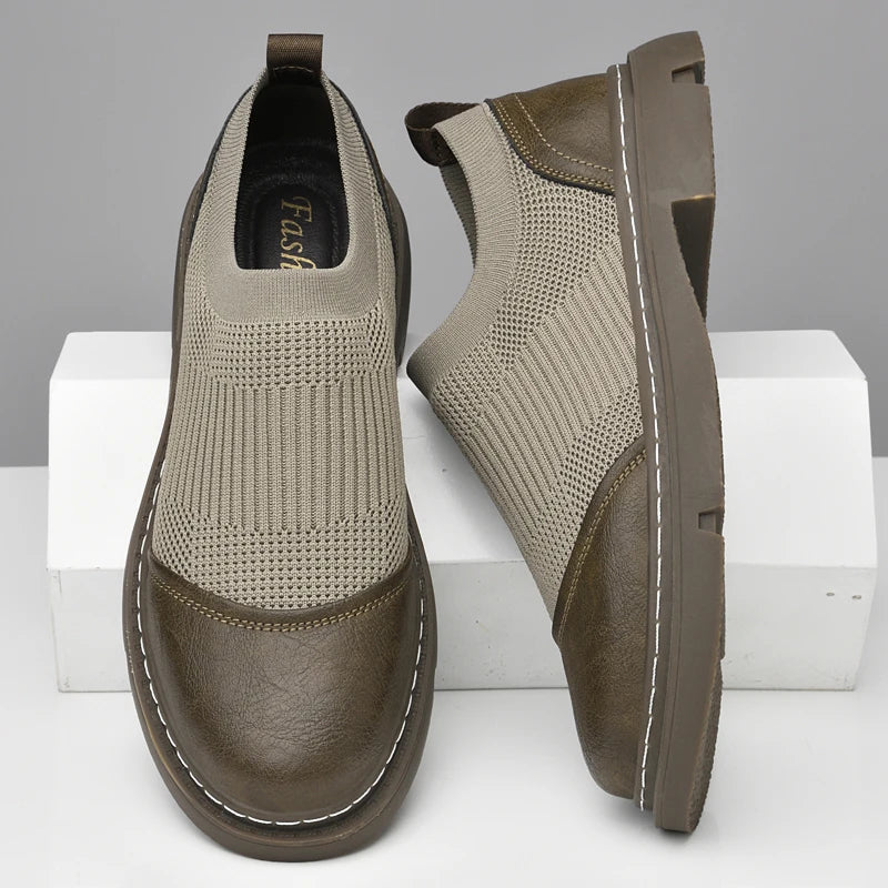 Comfortable slip-on loafers with mesh