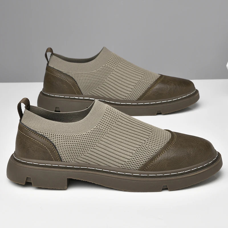 Comfortable slip-on loafers with mesh