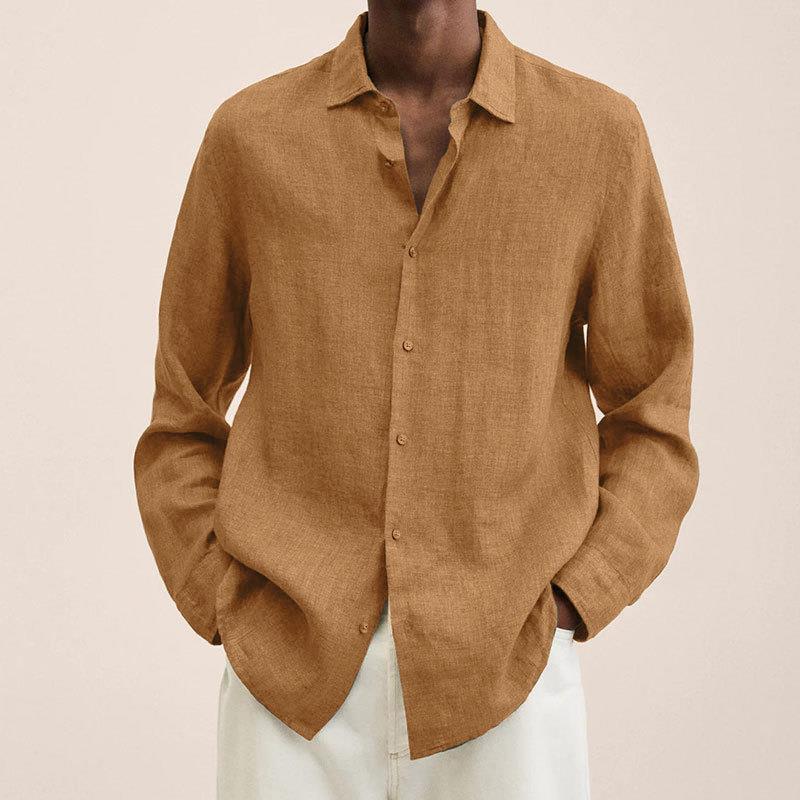 Stylish Men’s Long-Sleeved Linen Shirts for Effortless Comfort