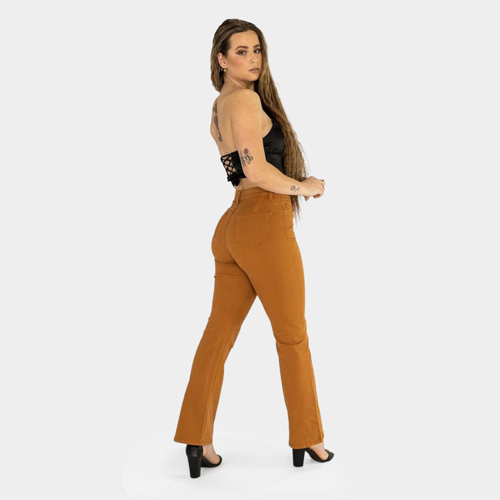 Stylish Tan Flare Fit Jeans for Maximum Impact