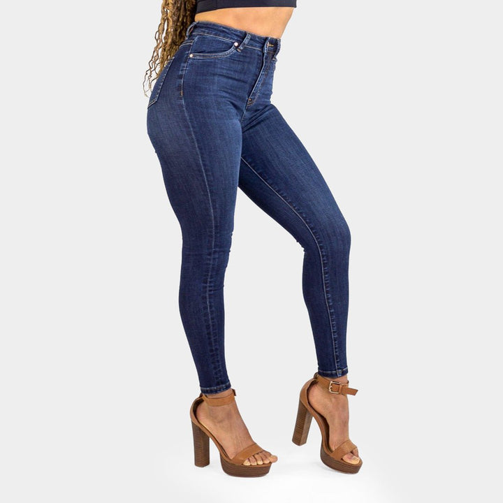 Elevate Your Style with Deep Indigo High-Waisted Skinny Jeans