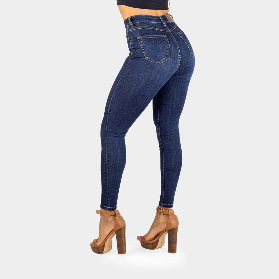 Elevate Your Style with Deep Indigo High-Waisted Skinny Jeans