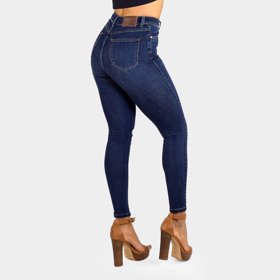 Elevate Your Style with Deep Indigo High-Waisted Skinny Jeans