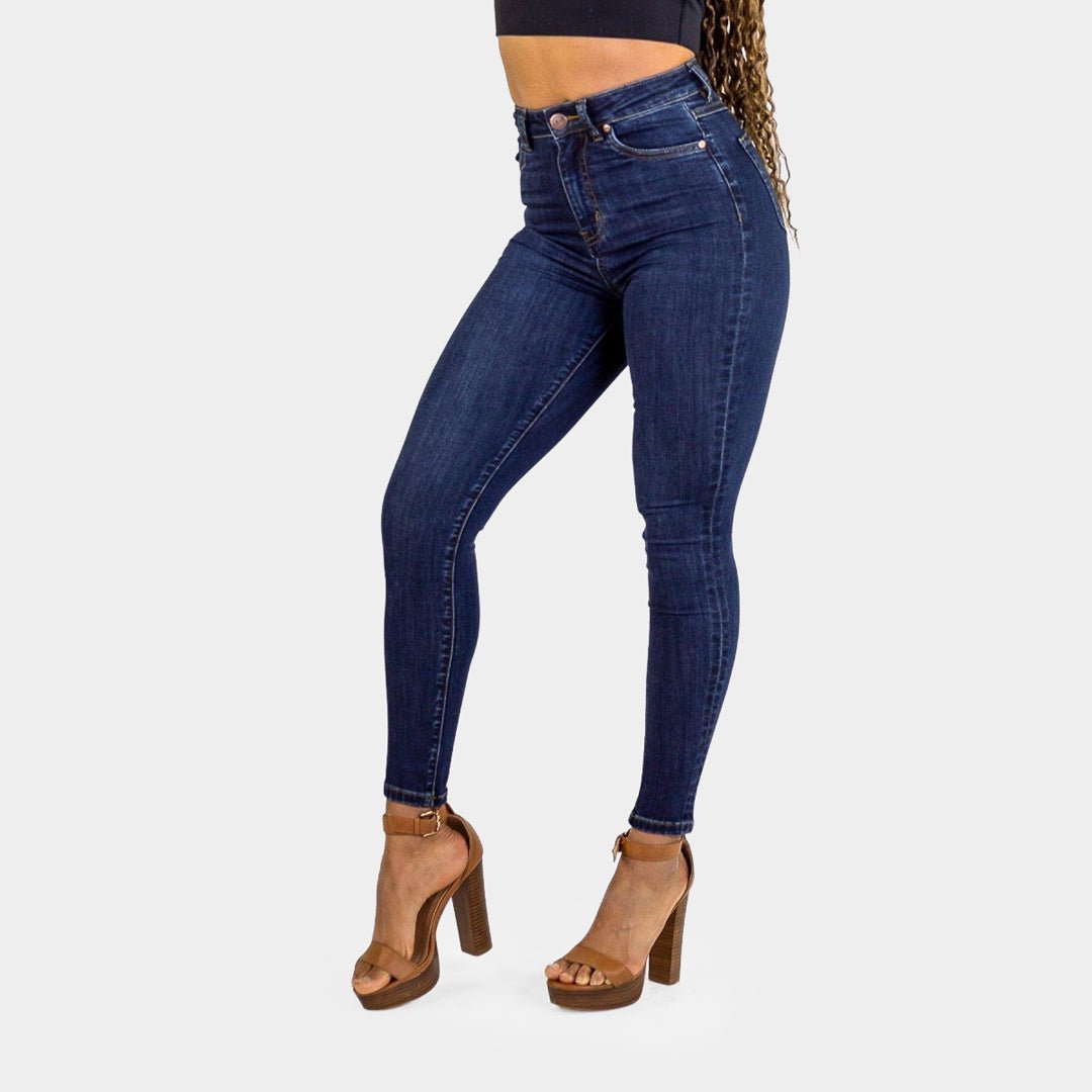 Elevate Your Style with Deep Indigo High-Waisted Skinny Jeans