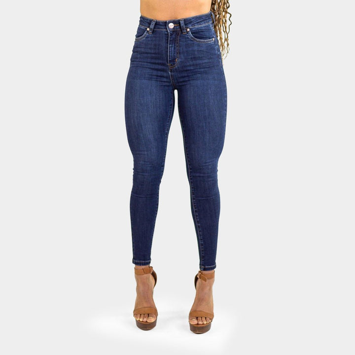 Elevate Your Style with Deep Indigo High-Waisted Skinny Jeans