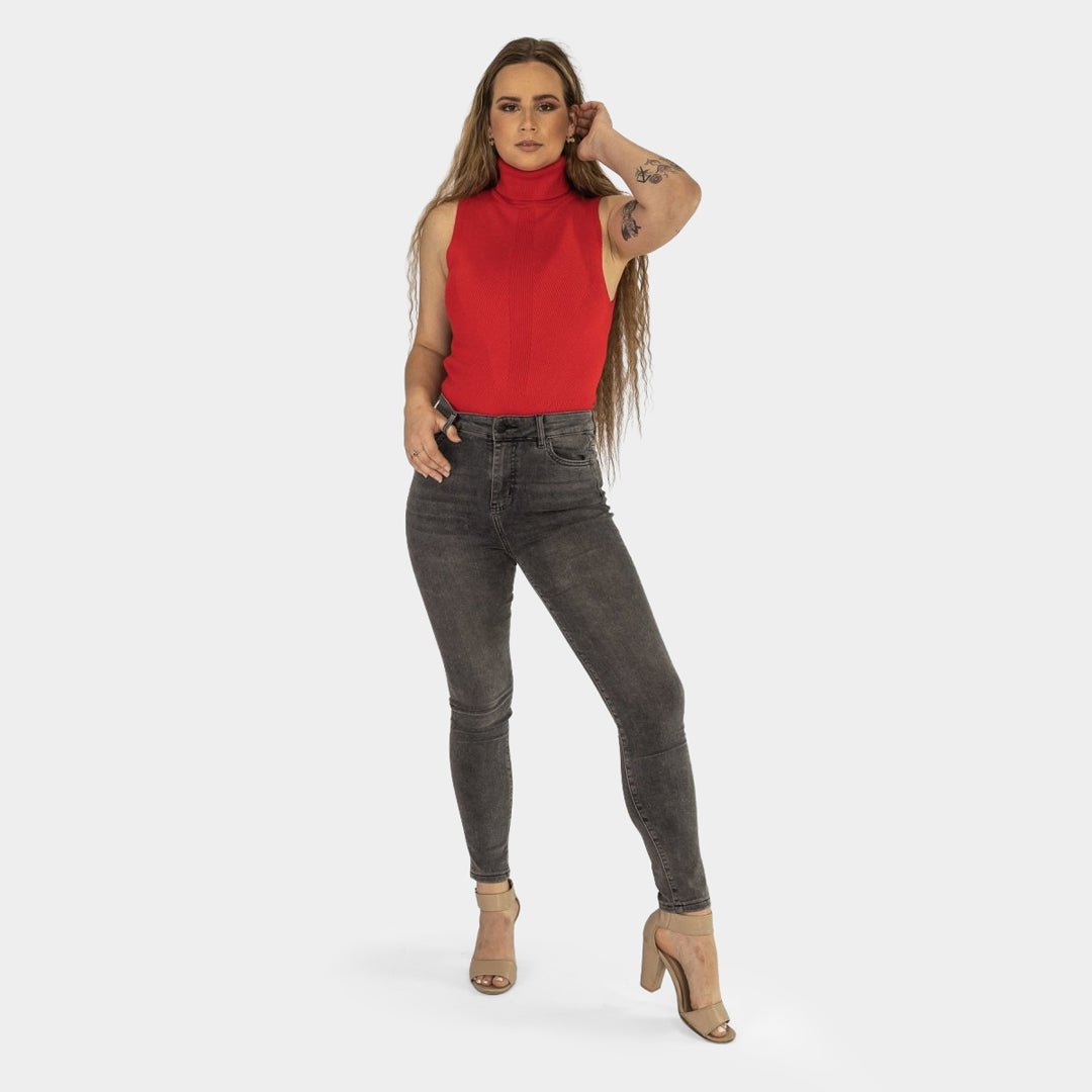 Elevate Your Style with Impact High-Waisted Skinny Jeans in Chic Grey