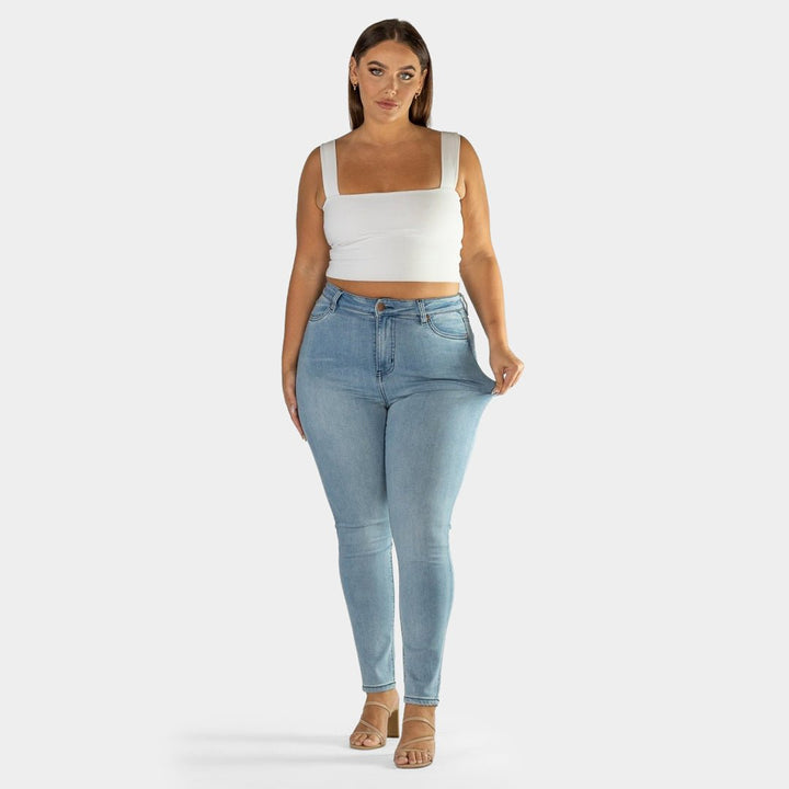 Frosty Chic High-Waisted Skinny Jeans