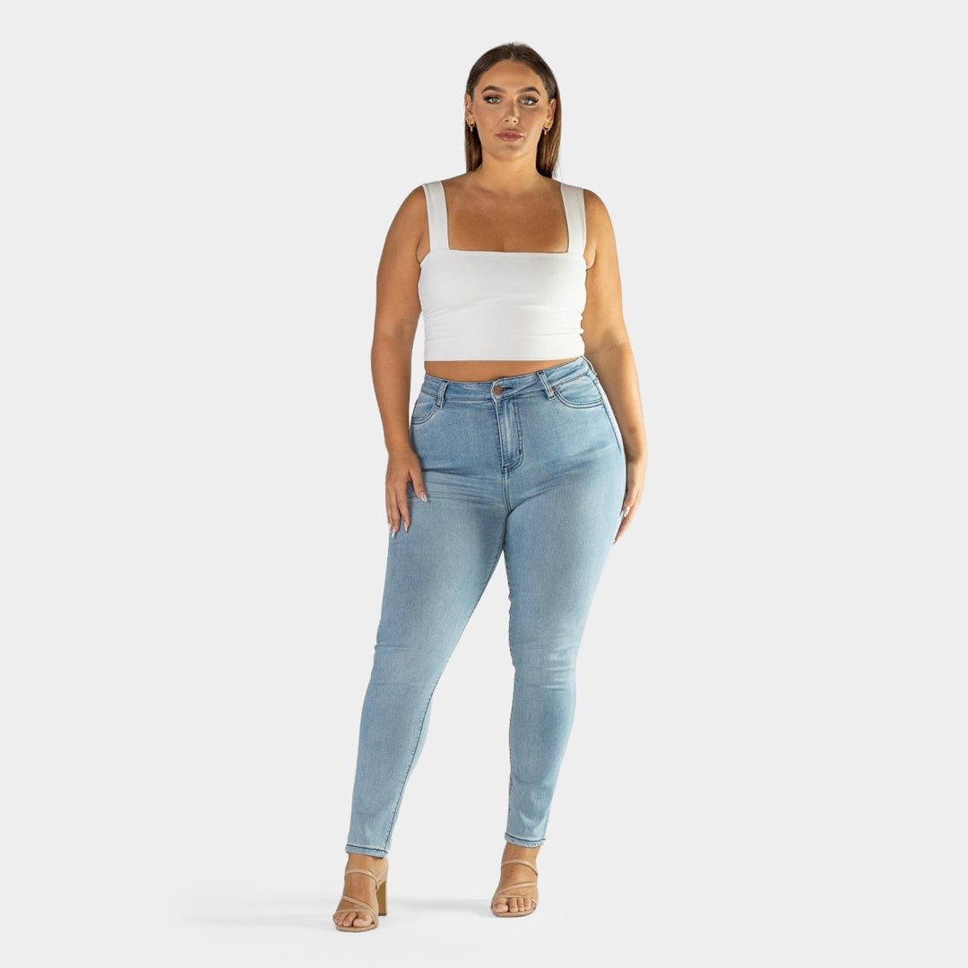 Frosty Chic High-Waisted Skinny Jeans