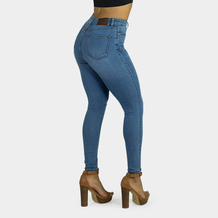 Elevate Your Style with Ocean Blue High-Waisted Skinny Jeans