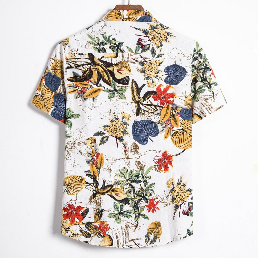 Tropical-Themed Short-Sleeve Shirt for a Fun Summer Look