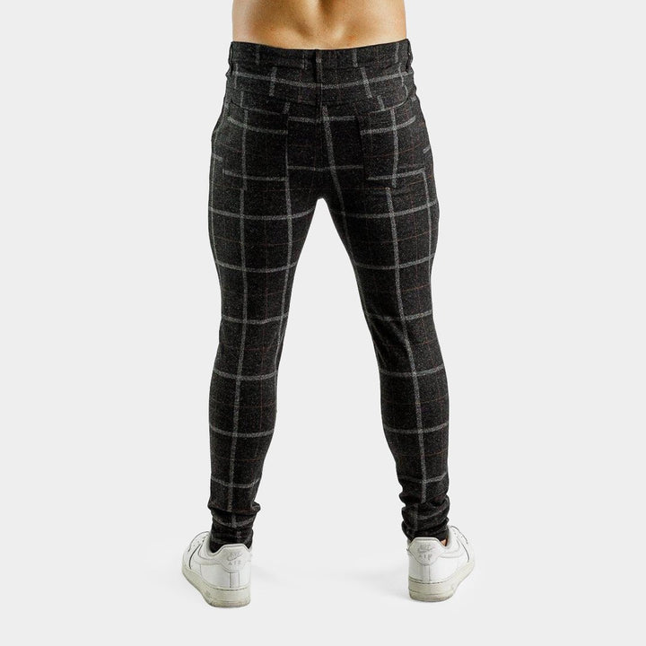 Ultra Stretch Chino Pants - Skinny Fit - Black Checkered