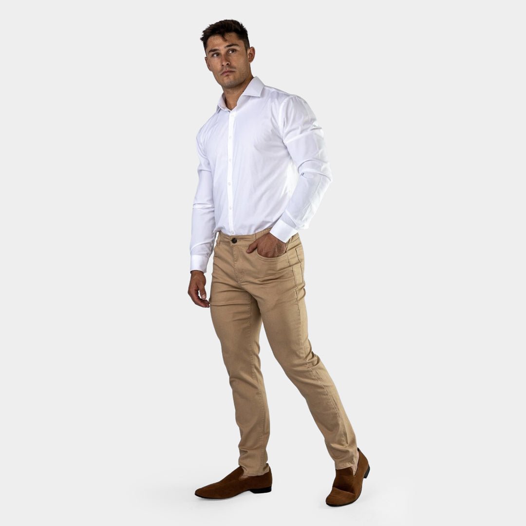 Ultra Stretch Chino Pants - Slim Fit - Tan