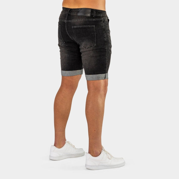 Ultra Stretch Denim Shorts - Black Fade