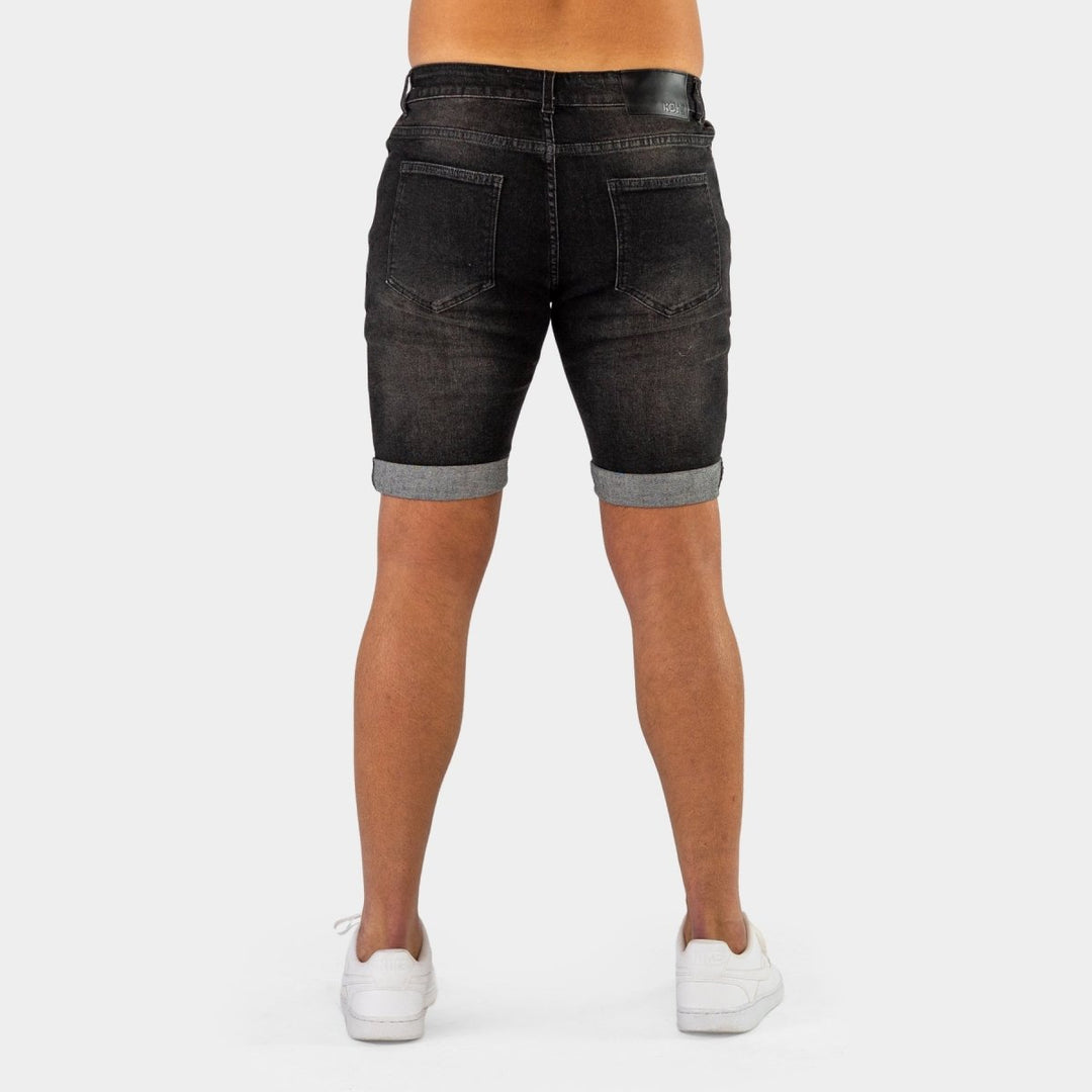 Ultra Stretch Denim Shorts - Black Fade