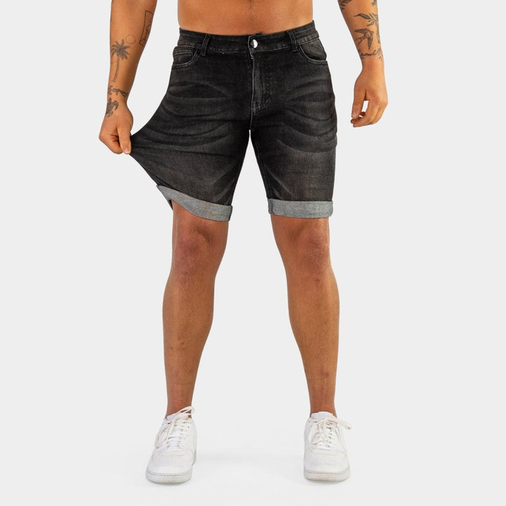 Ultra Stretch Denim Shorts - Black Fade