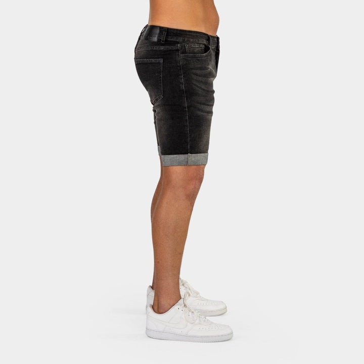 Ultra Stretch Denim Shorts - Black Fade