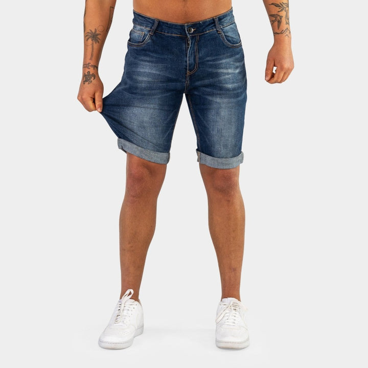 Ultra Stretch Denim Shorts - Deep Indigo Fade