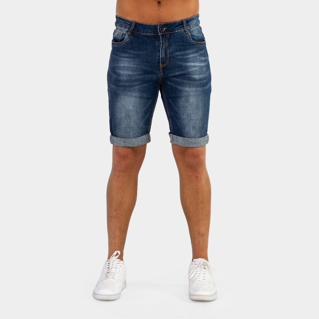 Ultra Stretch Denim Shorts - Deep Indigo Fade