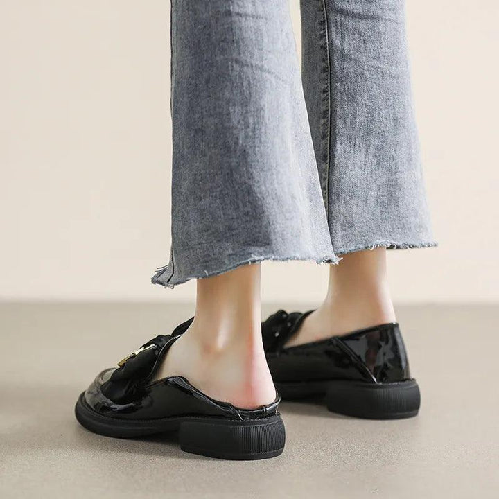 Chic slip-on shoes with bow detail